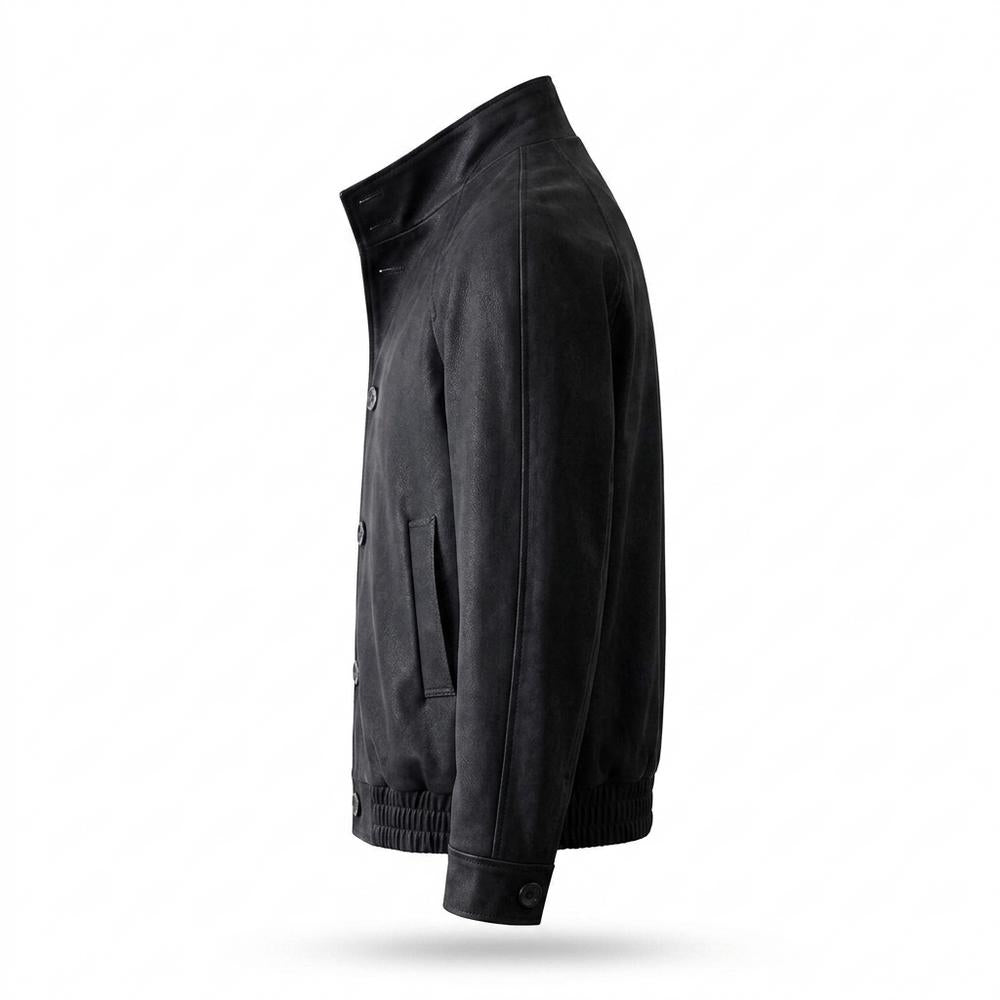 Allsaints Leather - Altal | Button-Front Raglan-Sleeve Leather Jacket Men