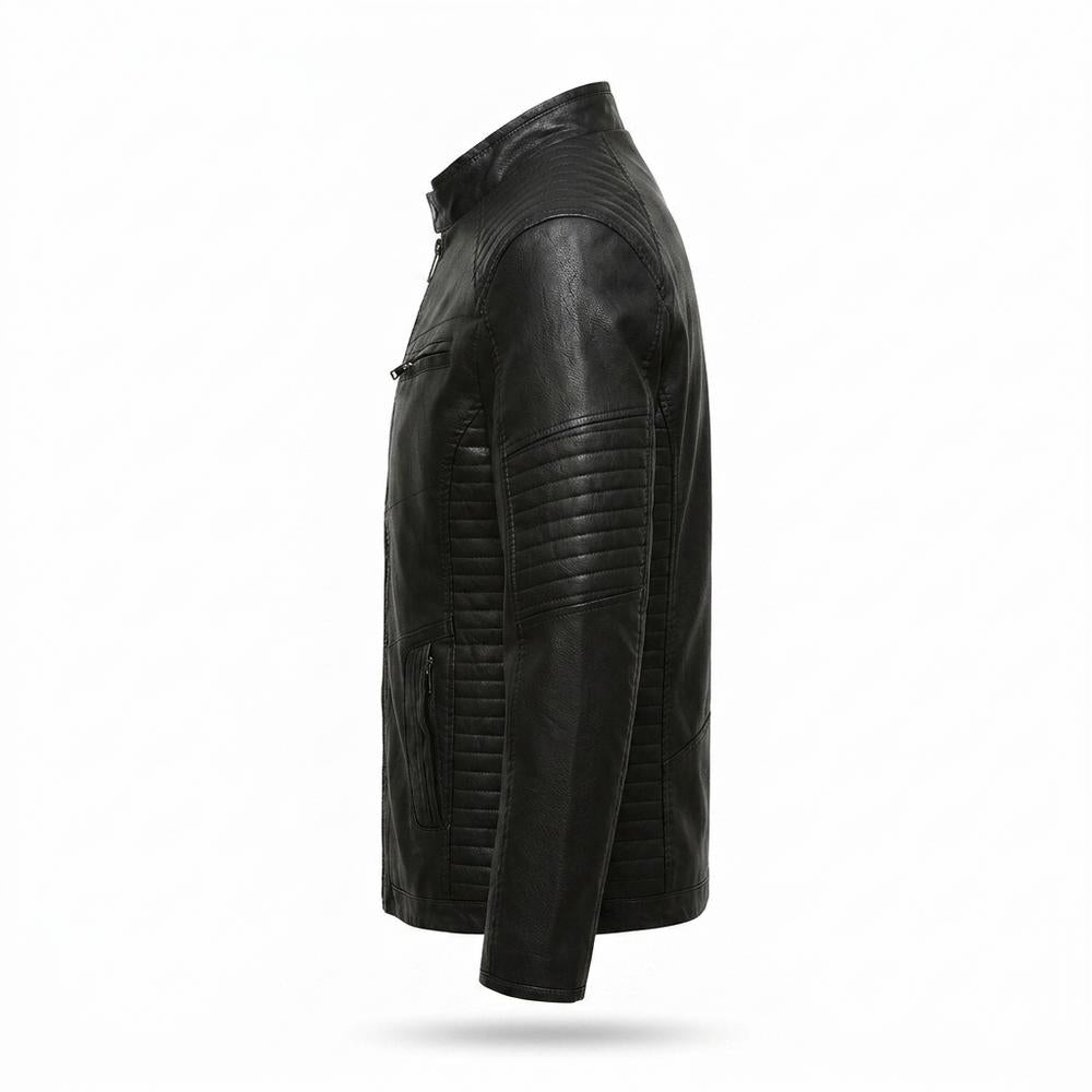 Allsaints Leather - Zalin | Quilted Stand-Collar Leather Jacket Men