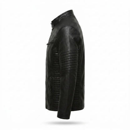 Allsaints Leather - Zalin | Quilted Stand-Collar Leather Jacket Men