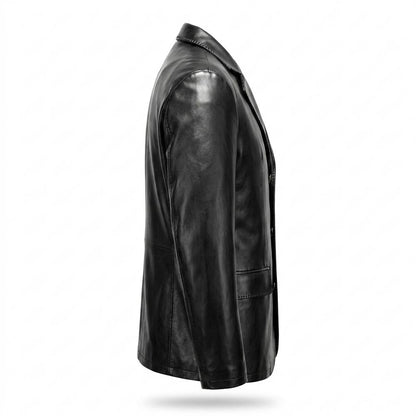 Allsaints Leather - Maror | Buttoned Serrated-Edge Blazer Men