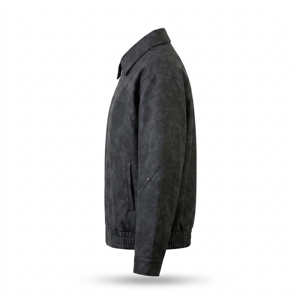 Allsaints Leather - Vupev | Suede-Effect Zip-Up Jacket Unisex