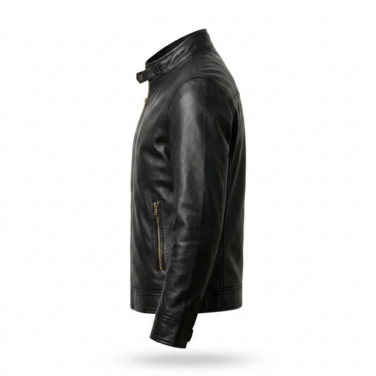 Allsaints Leather - Lerev | Stand-Collar Zip-Up Leather Jacket Men