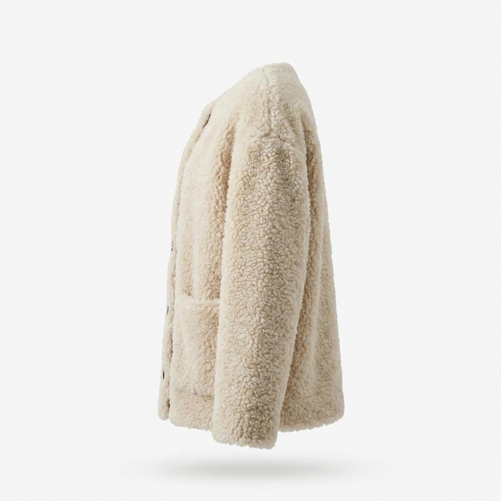 Allsaints Leather - Laser | Fleece Button-Front Jacket Women