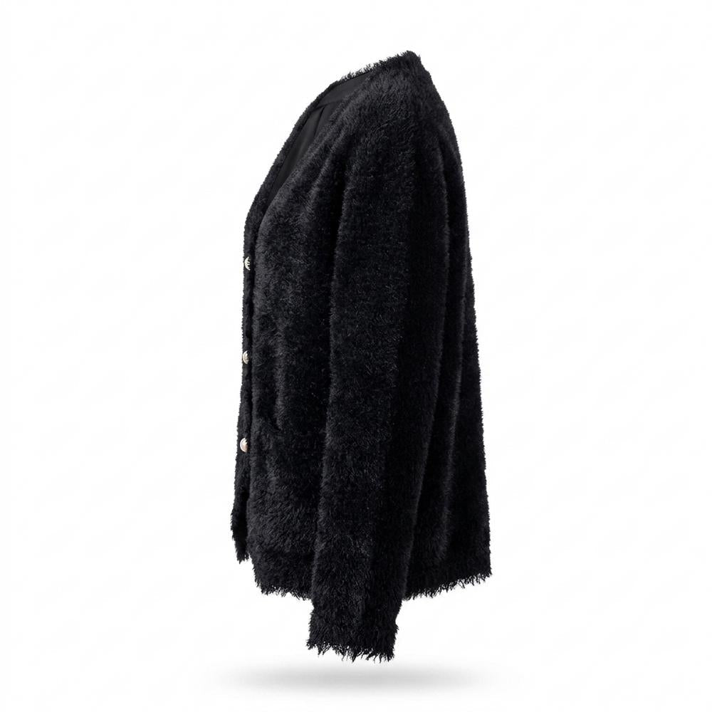 Allsaints Leather - Nitor | Fuzzy Button-Front Knit Cardigan Women