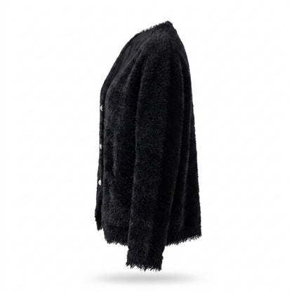 Allsaints Leather - Nitor | Fuzzy Button-Front Knit Cardigan Women