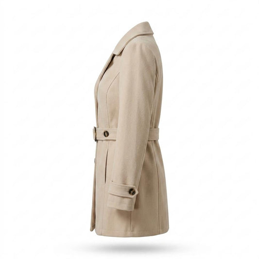 Allsaints Leather - Elmon | Single-Breasted Belted Coat Women