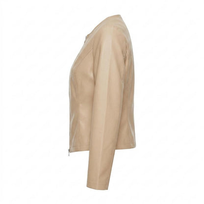 Allsaints Leather - Caral | Collarless Fitted Leather Jacket Women