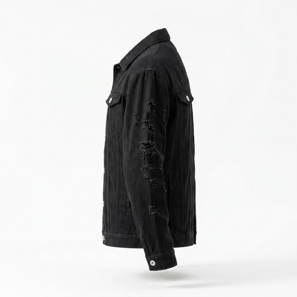 Allsaints Leather - Vibar | Distressed Button-Front Denim Jacket Men