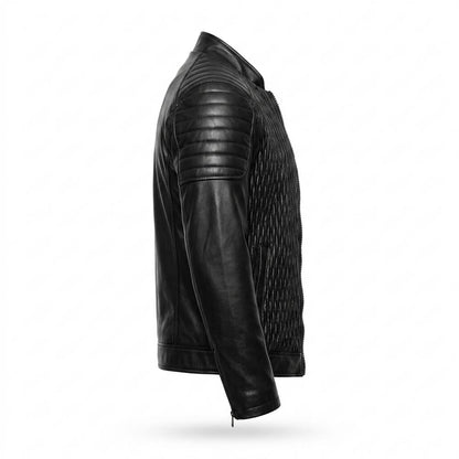 Allsaints Leather - Lelin | Quilted Fitted Leather Jacket Men