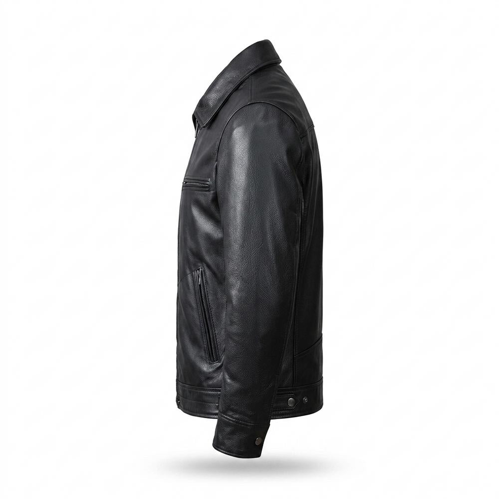 Allsaints Leather - Munes | Zip-Up Fitted Leather Jacket Men