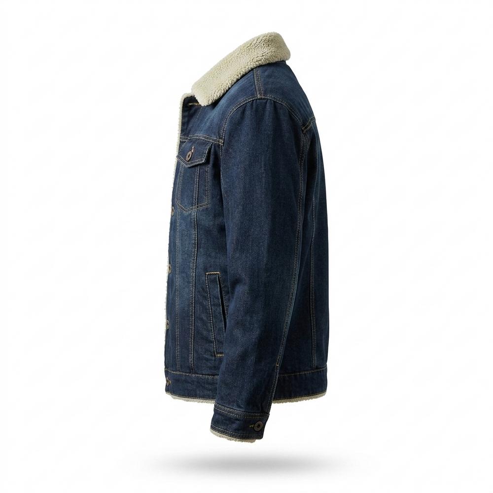 Allsaints Leather - Cobam | Fleece-Lined Button-Up Denim Jacket Men