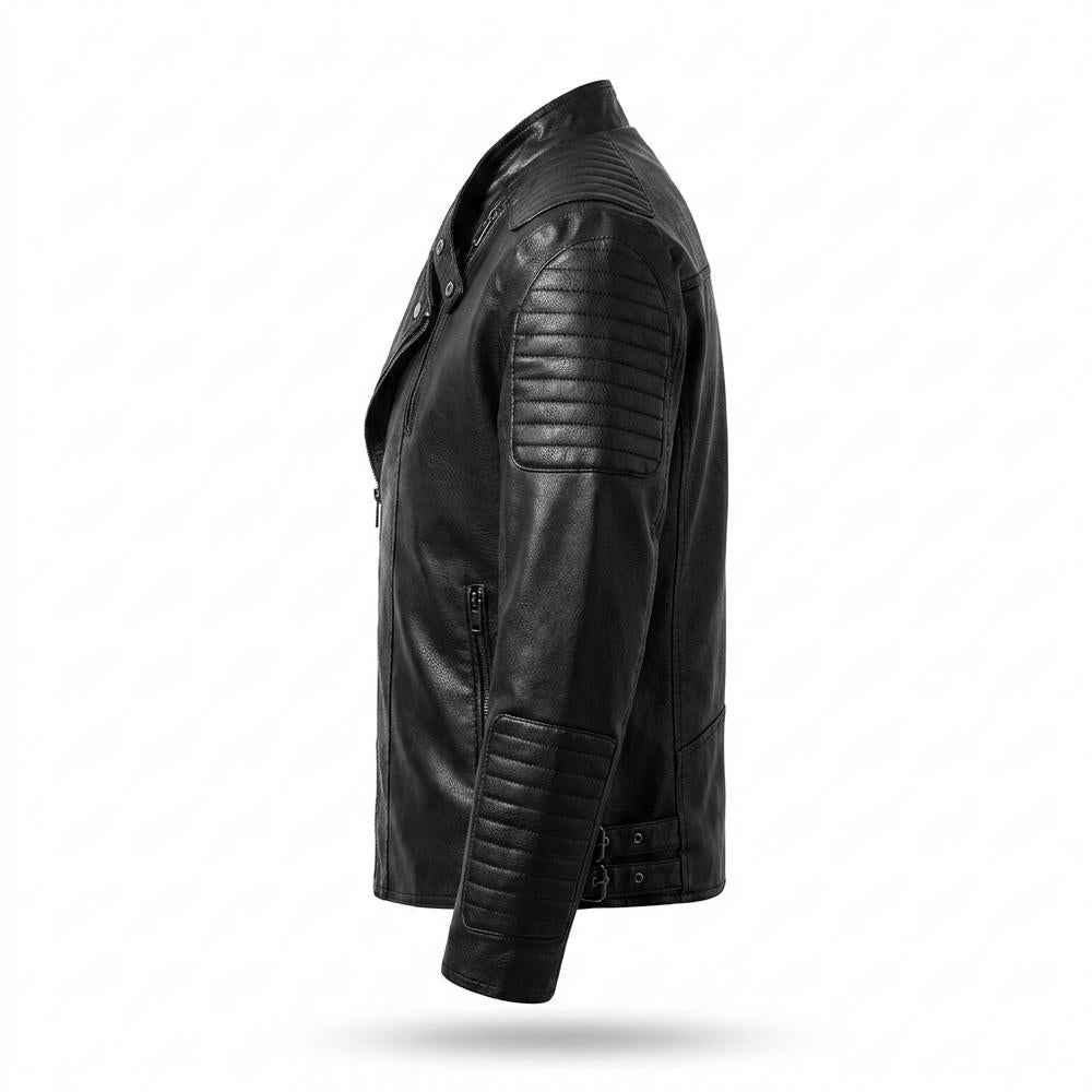 Allsaints Leather - Rupok | Quilted Asymmetrical Leather Jacket Men