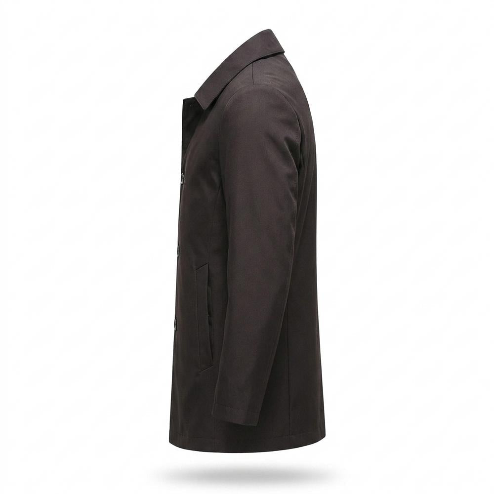 Allsaints Leather - Vanav | Single-Breasted Lined Coat Men