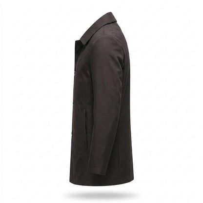 Allsaints Leather - Vanav | Single-Breasted Lined Coat Men