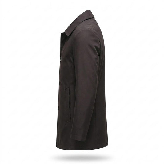 Allsaints Leather - Vanav | Single-Breasted Lined Coat Men
