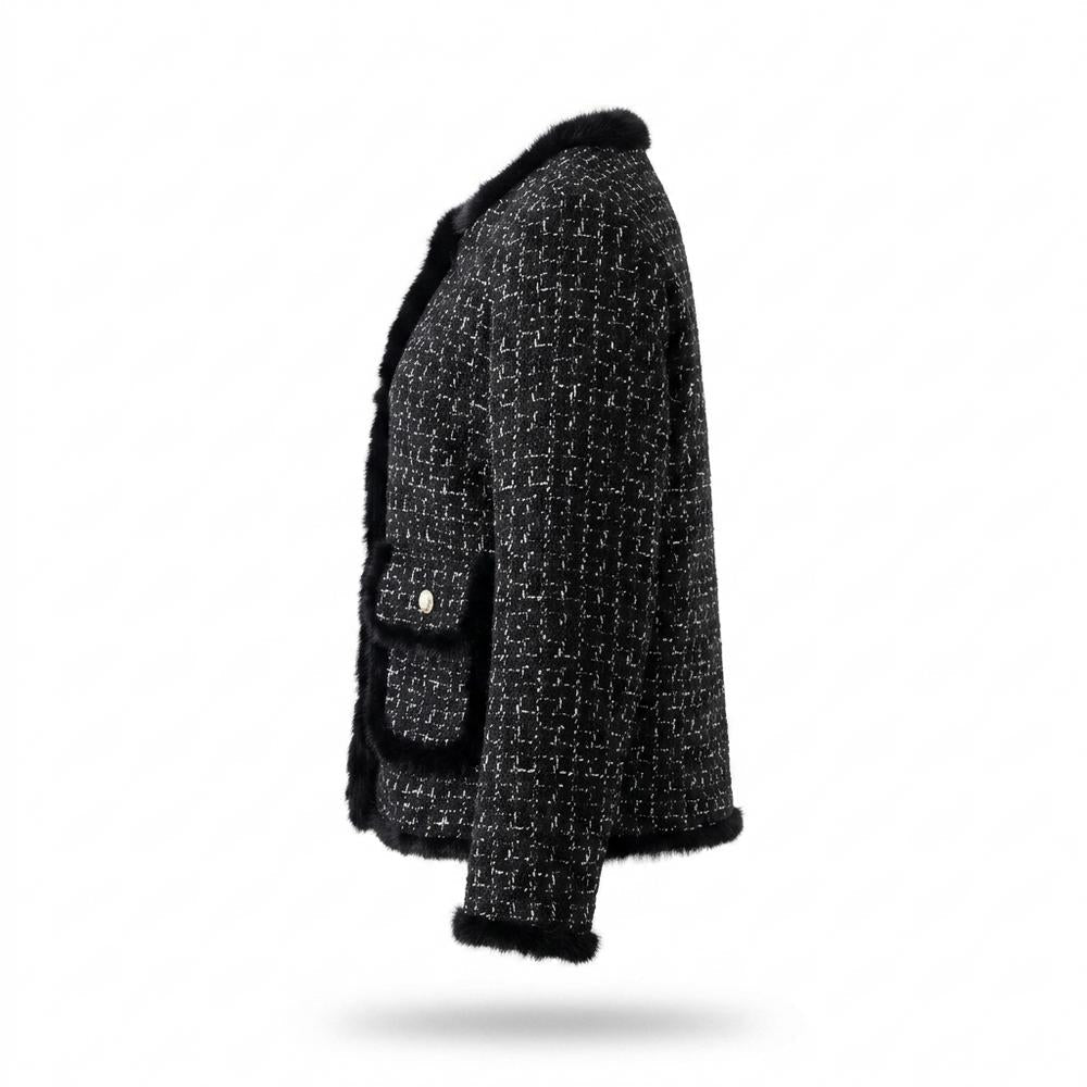 Allsaints Leather - Vidan | Tweed Fur-Trimmed Jacket Women