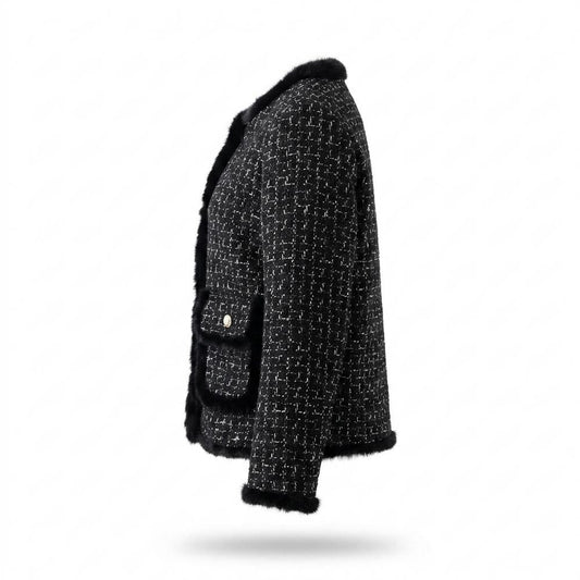 Allsaints Leather - Vidan | Tweed Fur-Trimmed Jacket Women