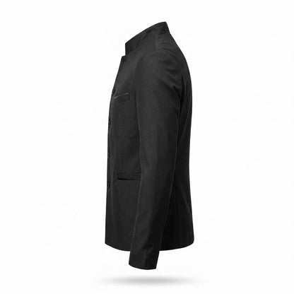 Allsaints Leather - Nilor | Mandarin Collar Slim Fit Blazer Men