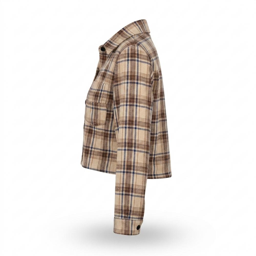Allsaints Leather - Zemin | Cropped Plaid Jacket Women