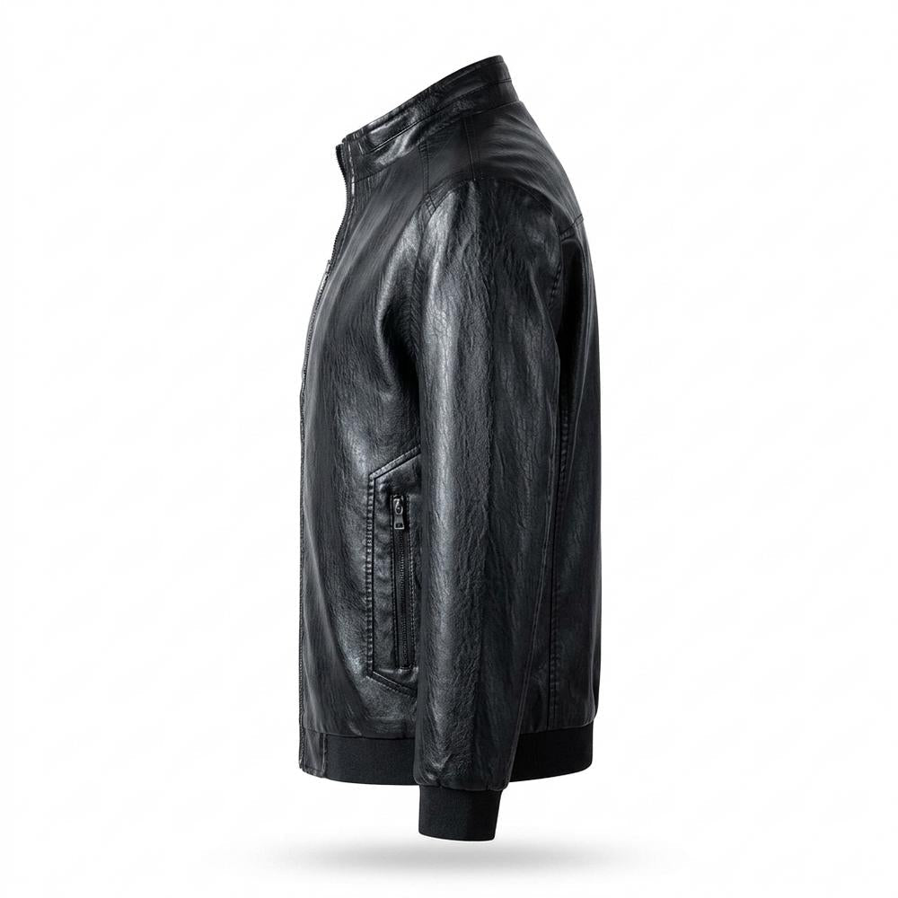 Allsaints Leather - Numat | Stand-Collar Slim-Fit Leather Jacket Men