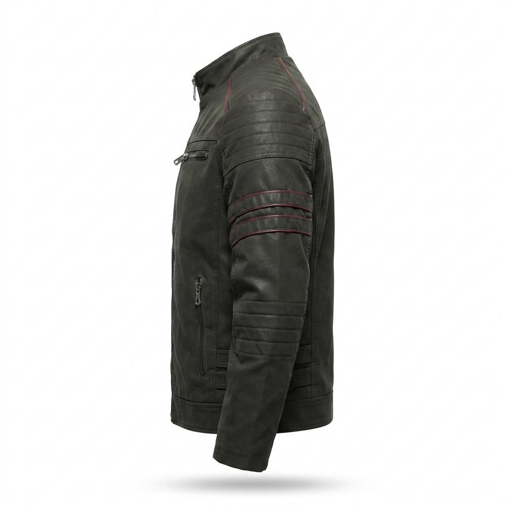Allsaints Leather - Kitov | Quilted Piped Leather Jacket Men