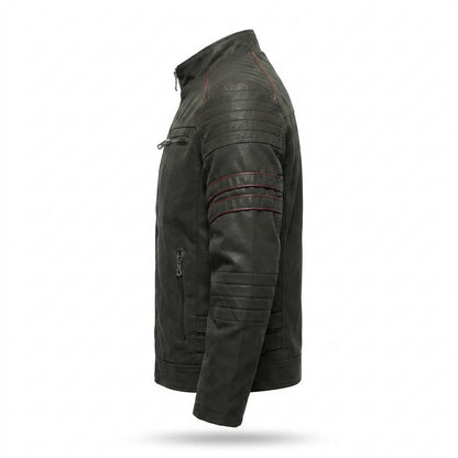 Allsaints Leather - Kitov | Quilted Piped Leather Jacket Men