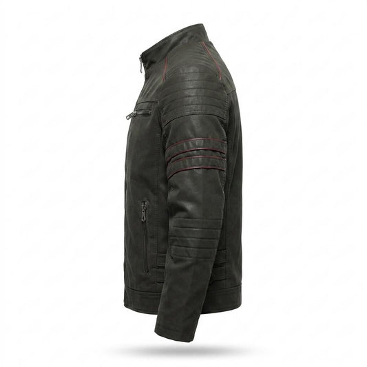 Allsaints Leather - Kitov | Quilted Piped Leather Jacket Men
