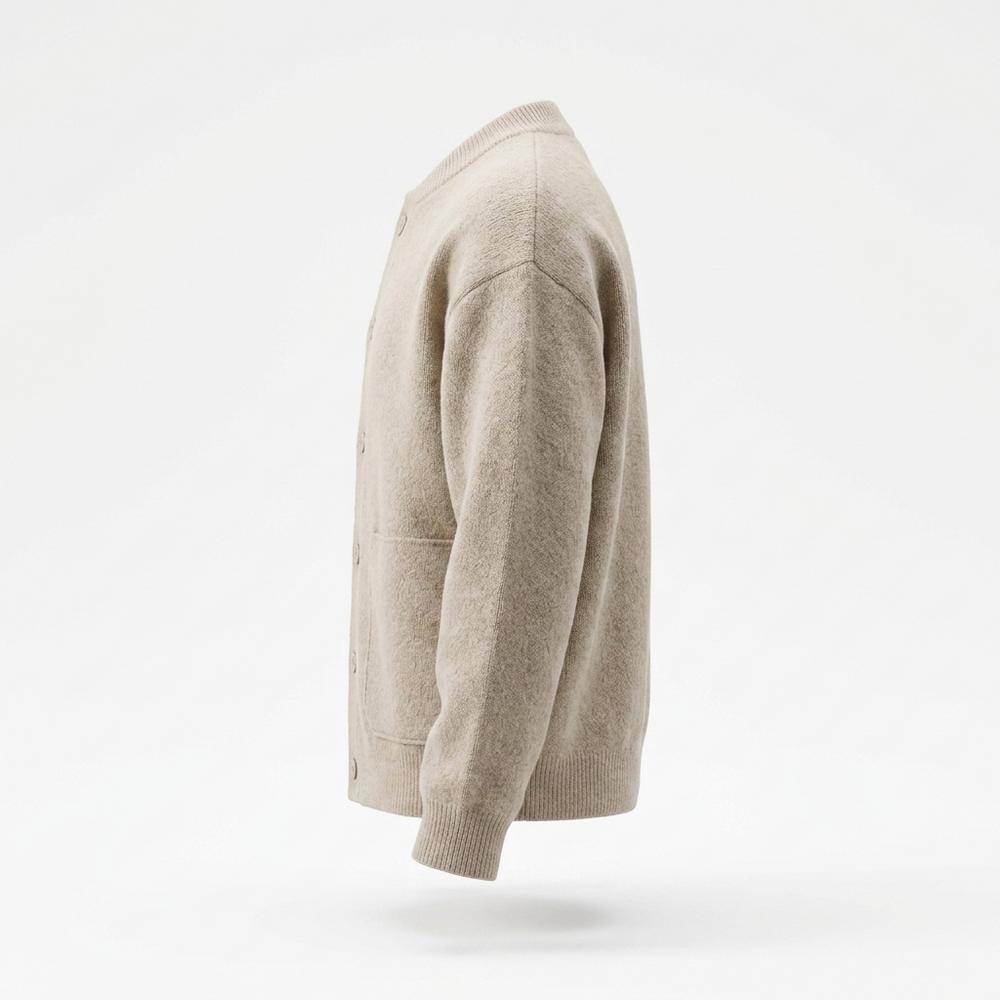 Allsaints Leather - Timer | Textured Collarless Knit Cardigan Men