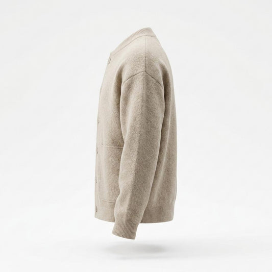Allsaints Leather - Timer | Textured Collarless Knit Cardigan Men