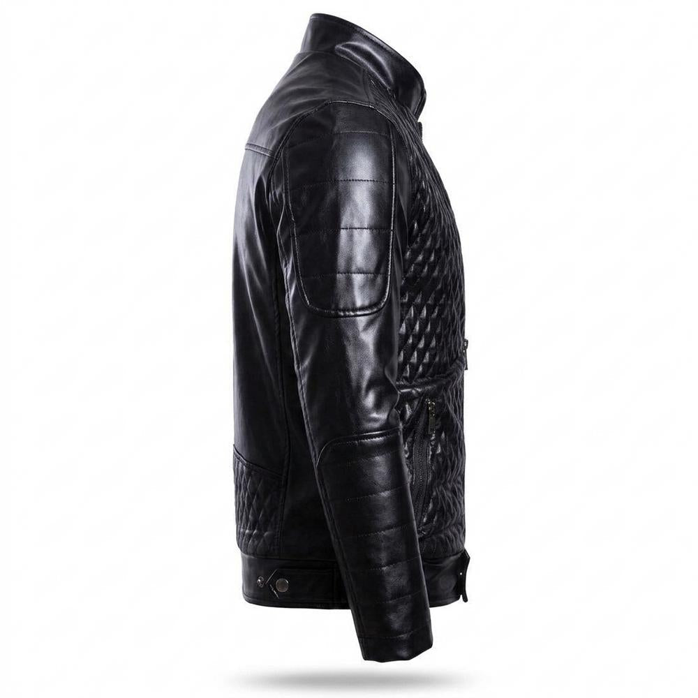Allsaints Leather - Lifuk | Quilted Slim Fit Leather Jacket Men