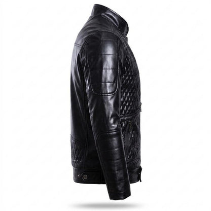 Allsaints Leather - Lifuk | Quilted Slim Fit Leather Jacket Men