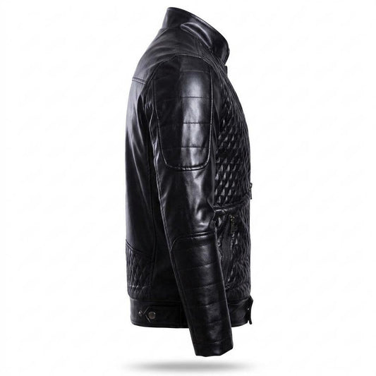 Allsaints Leather - Lifuk | Quilted Slim Fit Leather Jacket Men