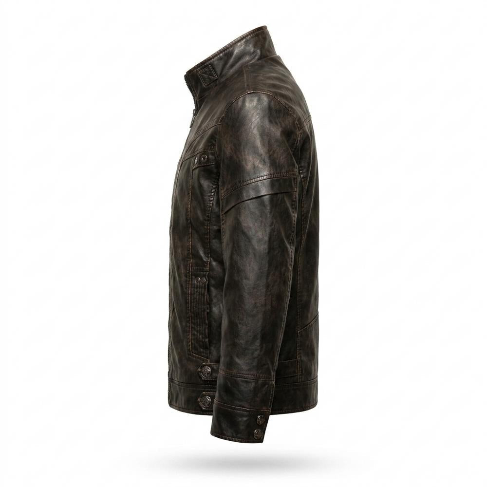 Allsaints Leather - Lizan | Zip-Up Stand-Collar Leather Jacket Men
