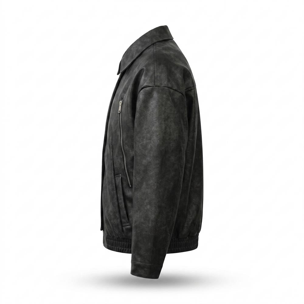 Allsaints Leather - Lovan | Washed Relaxed Fit Leather Jacket Unisex