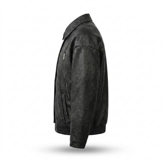 Allsaints Leather - Lovan | Washed Relaxed Fit Leather Jacket Unisex