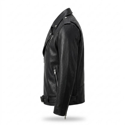 Allsaints Leather - Yoran | Asymmetrical Belted Leather Jacket Men