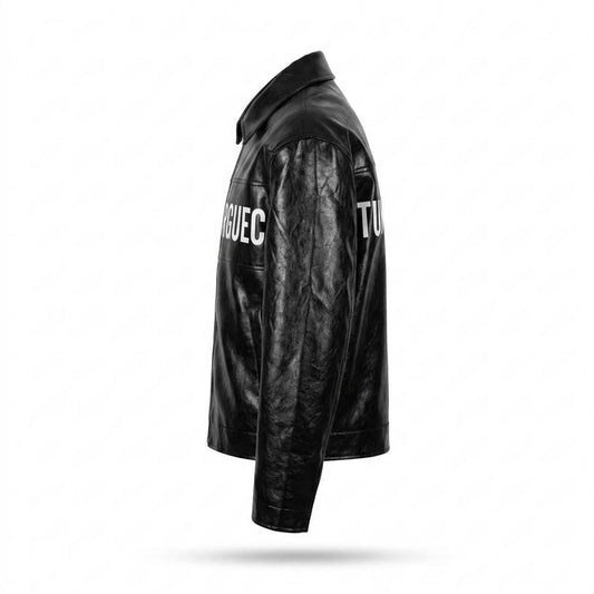 Allsaints Leather - Romor | Printed Zipped Leather Jacket Unisex