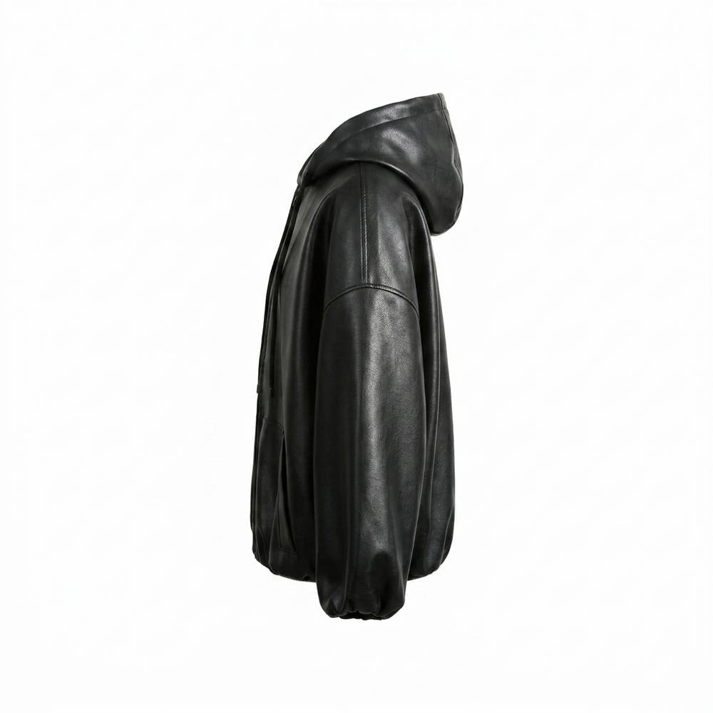 Allsaints Leather - Cozan | Oversized Hooded Leather Jacket Unisex