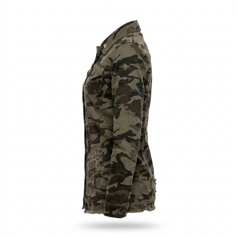 Allsaints Leather - Yorel | Camouflage Button-Front Jacket Women