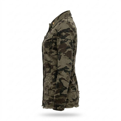 Allsaints Leather - Yorel | Camouflage Button-Front Jacket Women