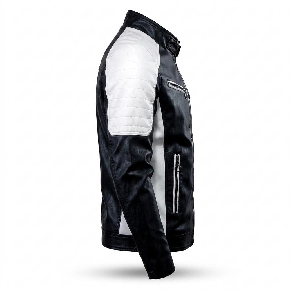 Allsaints Leather - Sowus | Two-Tone Slim-Fit Leather Jacket Men