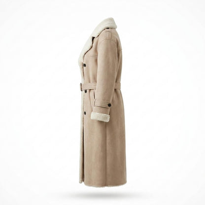 Allsaints Leather - Tidan | Double-Breasted Shearling-Lined Coat Women