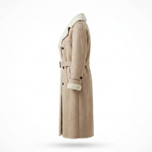 Allsaints Leather - Tidan | Double-Breasted Shearling-Lined Coat Women