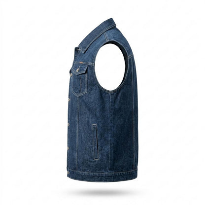 Allsaints Leather - Tirev | Denim Button-Front Vest Men