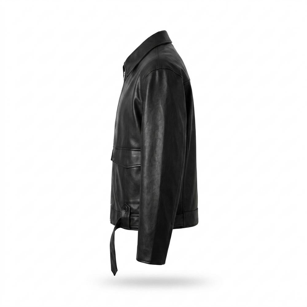 Allsaints Leather - Nital | Zip-Front Belted Leather Jacket Men