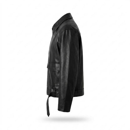 Allsaints Leather - Nital | Zip-Front Belted Leather Jacket Men