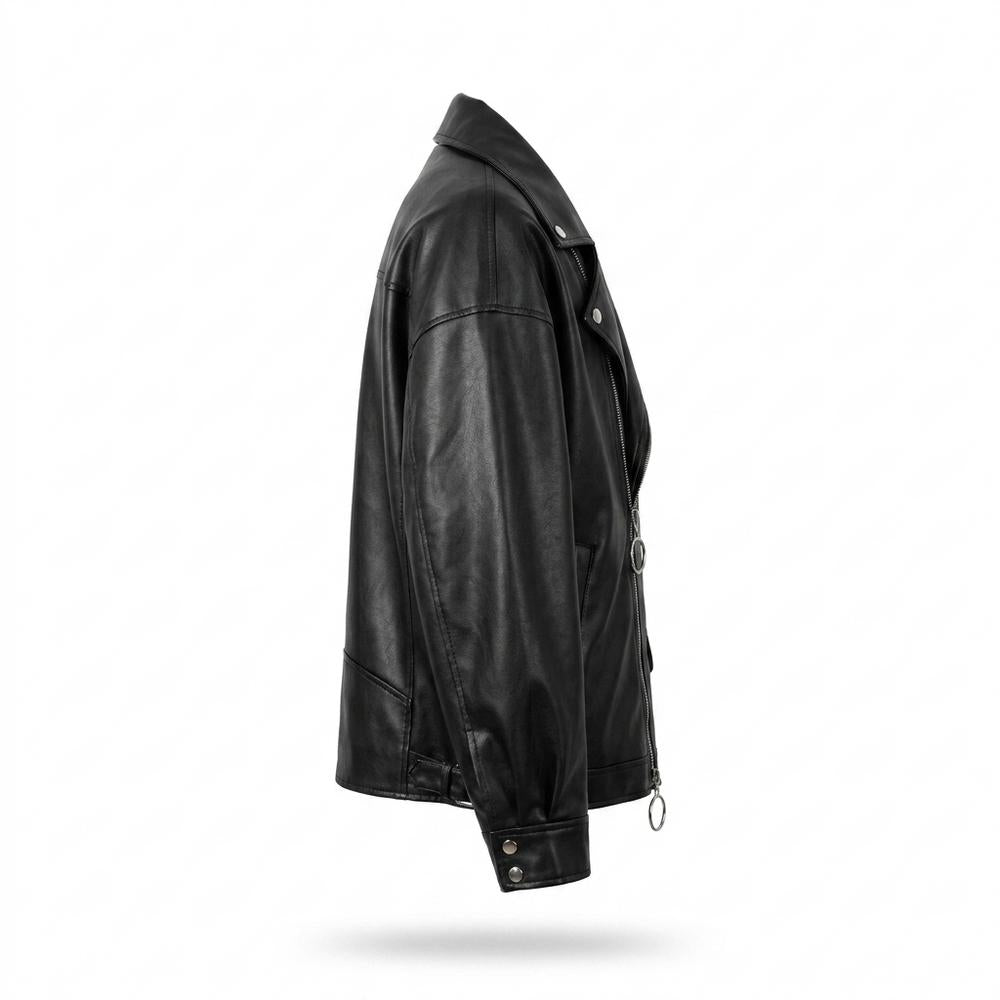 Allsaints Leather - Zenor | Asymmetrical Oversized Leather Jacket Unisex