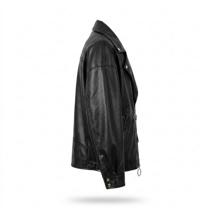Allsaints Leather - Zenor | Asymmetrical Oversized Leather Jacket Unisex