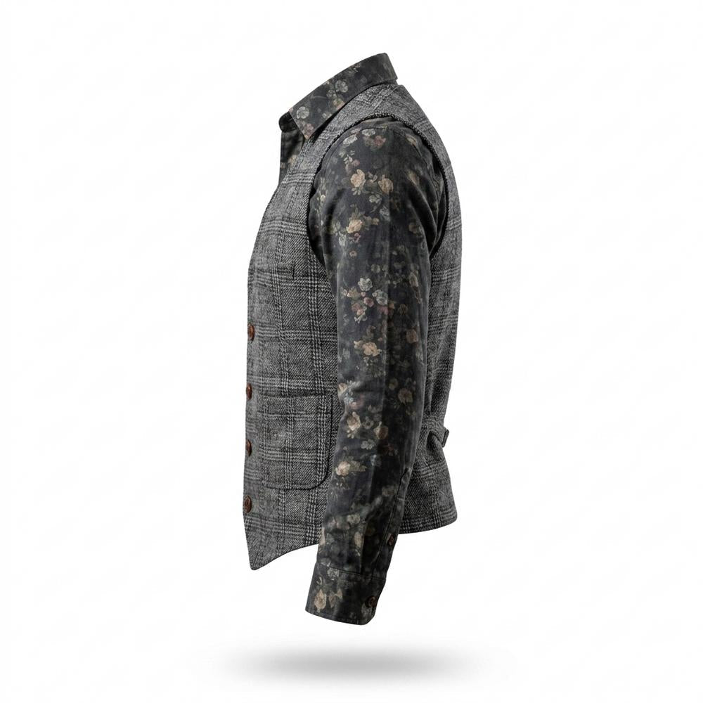 Allsaints Leather - Lalan | Plaid Slim-Fit Vest Men