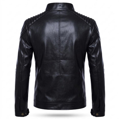 Allsaints Leather - Setir | Padded-Shoulder Fitted Leather Jacket Men